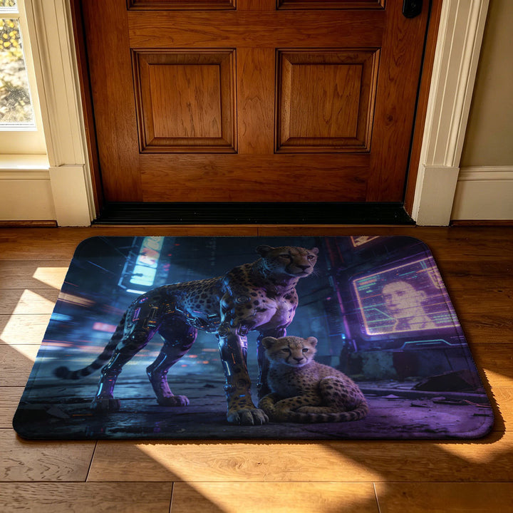 Geometric Technology-Themed Area Mat