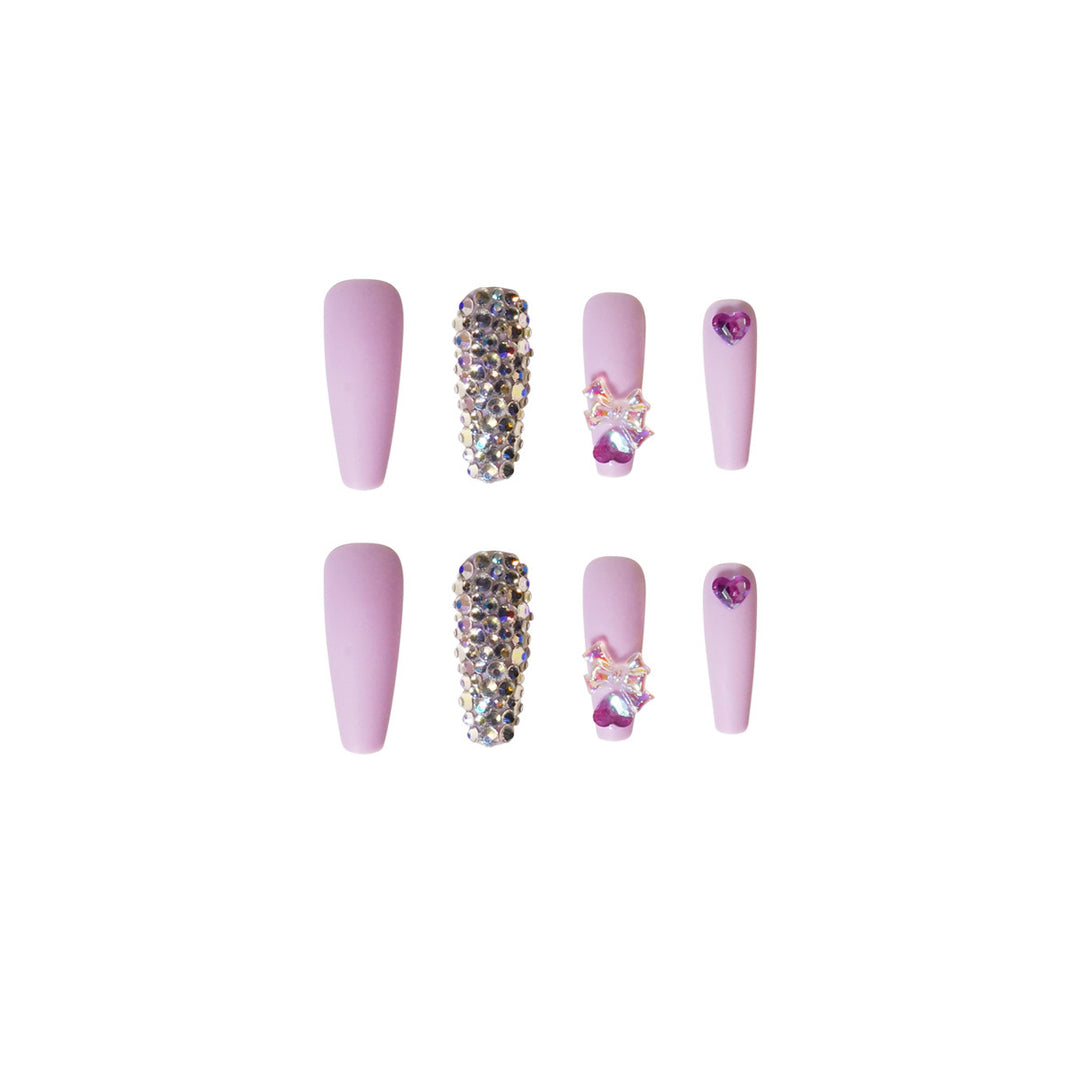Artistic Stiletto Nails with Glitter and Flower Decorations Kalsten