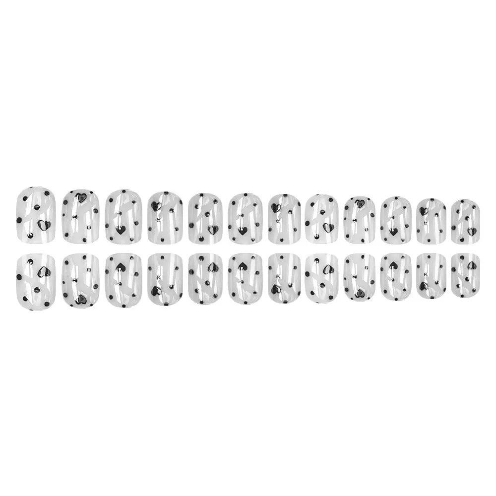 Nail art set with fashionable heart and dot design Kalsten