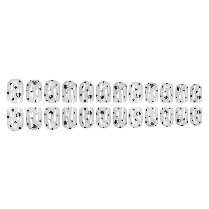 Nail art set with fashionable heart and dot design Kalsten