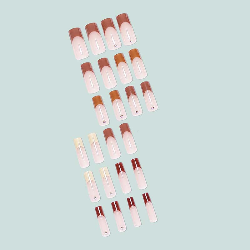 Glamorous artificial nails with rhinestone highlights Kalsten