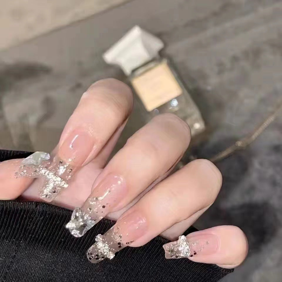 Elegant Glittering Press-On Nail Extensions