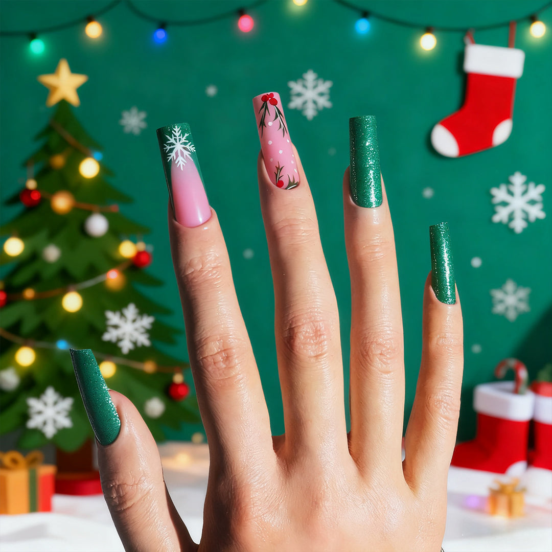 Festive Themed Press-On Nail Art Set Kalsten