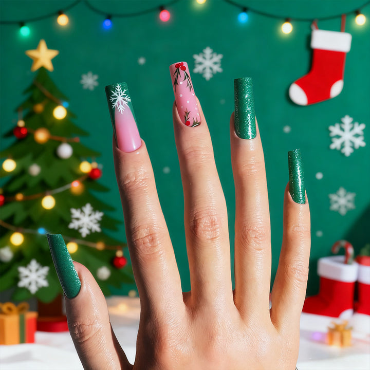 Festive Themed Press-On Nail Art Set Kalsten