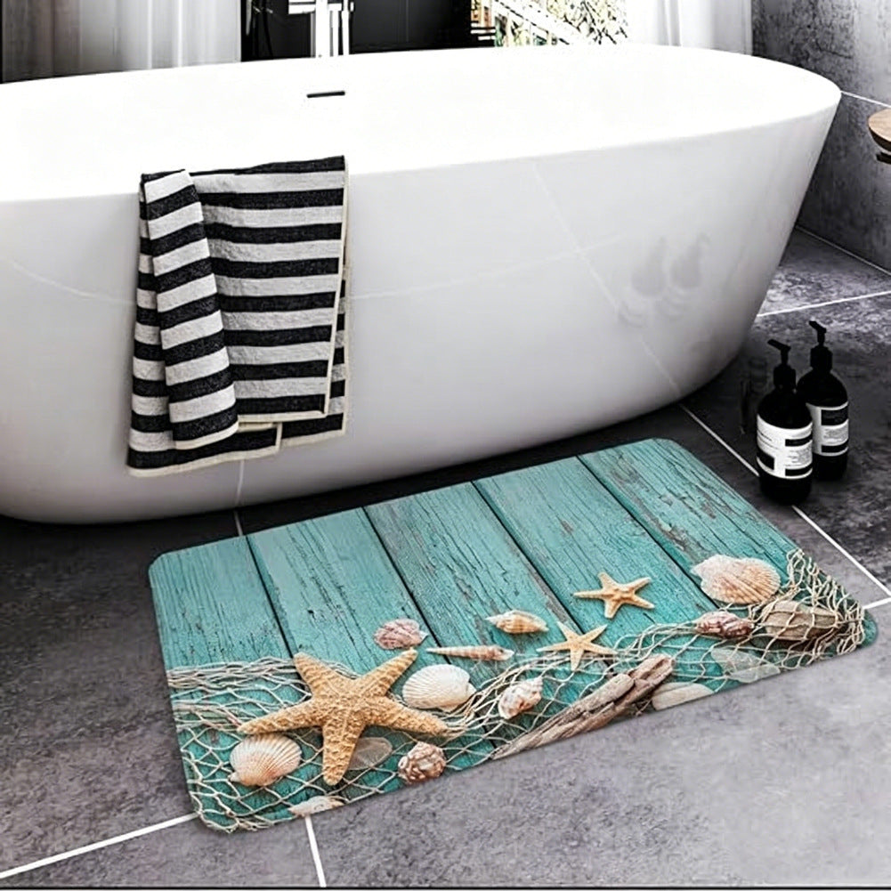 Coastal Nautical Bath Mat Kalsten