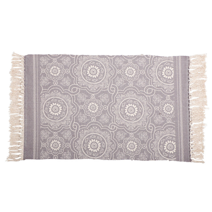 Decorative runner for dining table and console in Boho-Mandala design with fringes Kalsten