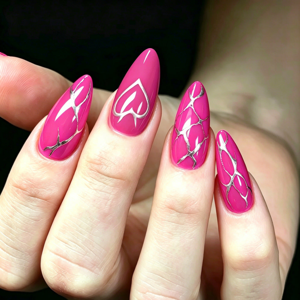 Artificial nails with stylish heart decorations Kalsten