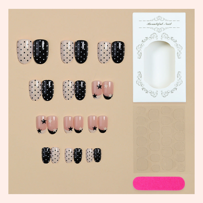Chic Polka Dot and Star Press-On Nail Set kalsten