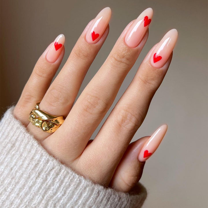 Heart-Embellished Press-On Nail Set Kalsten
