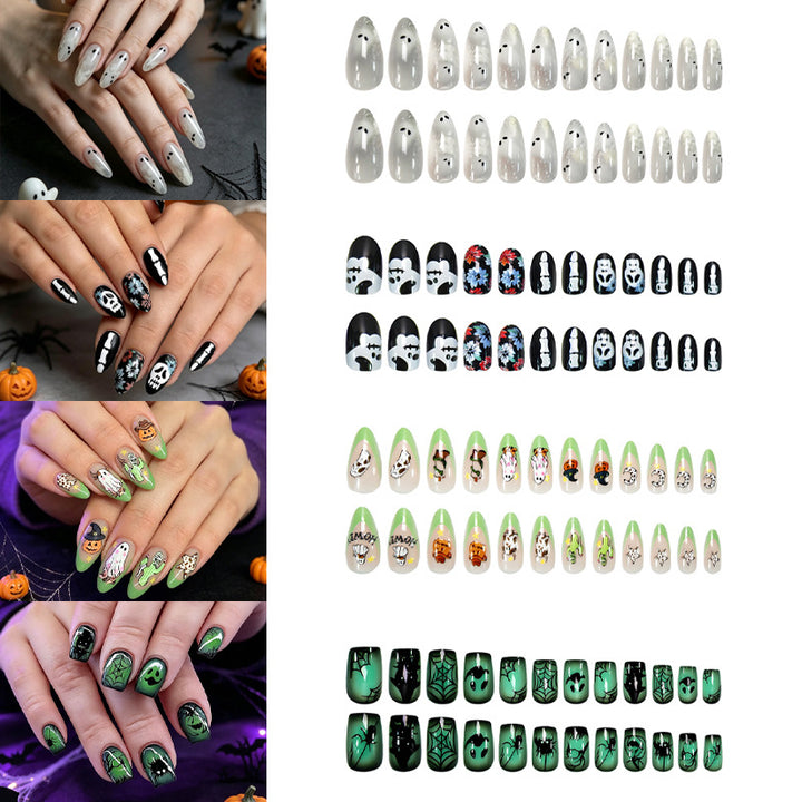 Halloween Acrylic Nail Set with Creative and Playful Motif Designs Kalsten