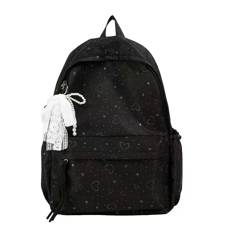 Backpack with Playful Heart Design and Practical Compartments Kalsten