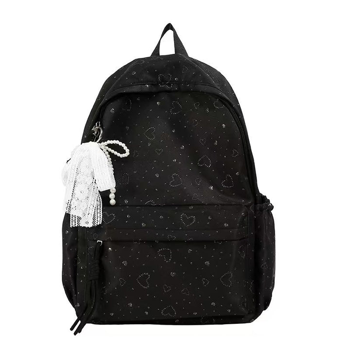Backpack with Playful Heart Design and Practical Compartments Kalsten