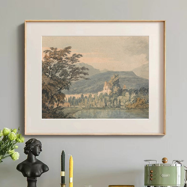 Framed Picturesque Waterfall Artwork