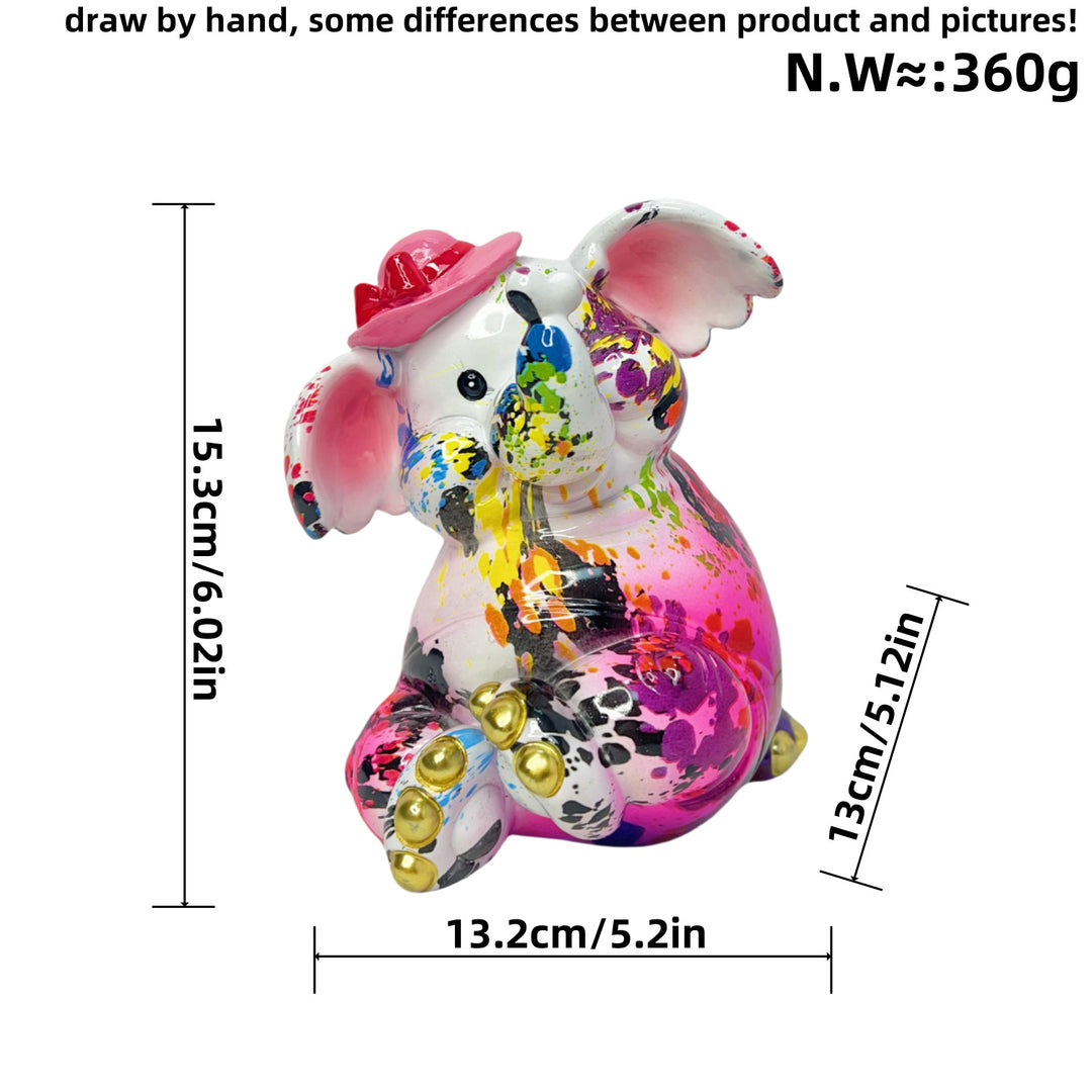 Artistic elephant figure with football motif Kalsten