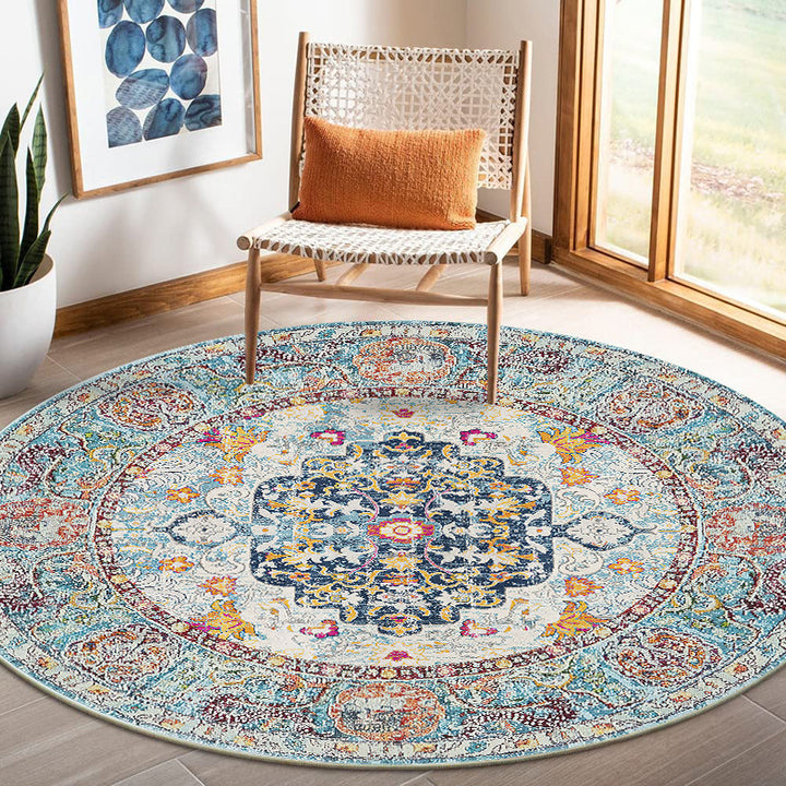 Vintage-Inspired Round Area Rug Kalsten