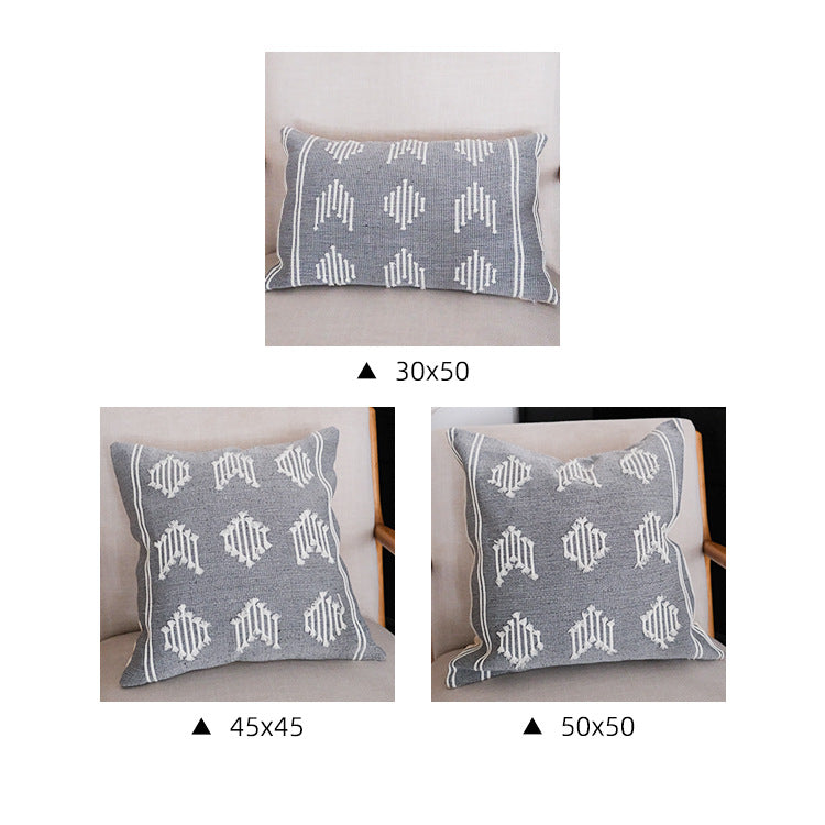 Woven decorative cushion cover with hand-tufted geometric pattern Kalsten