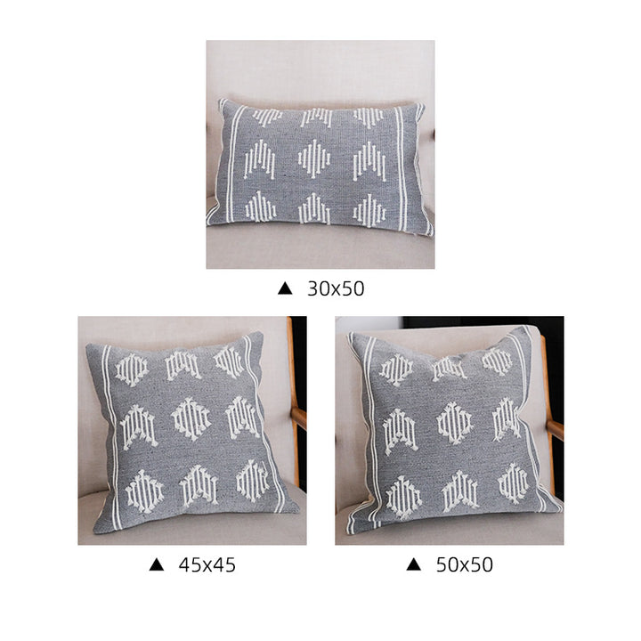 Woven decorative cushion cover with hand-tufted geometric pattern Kalsten