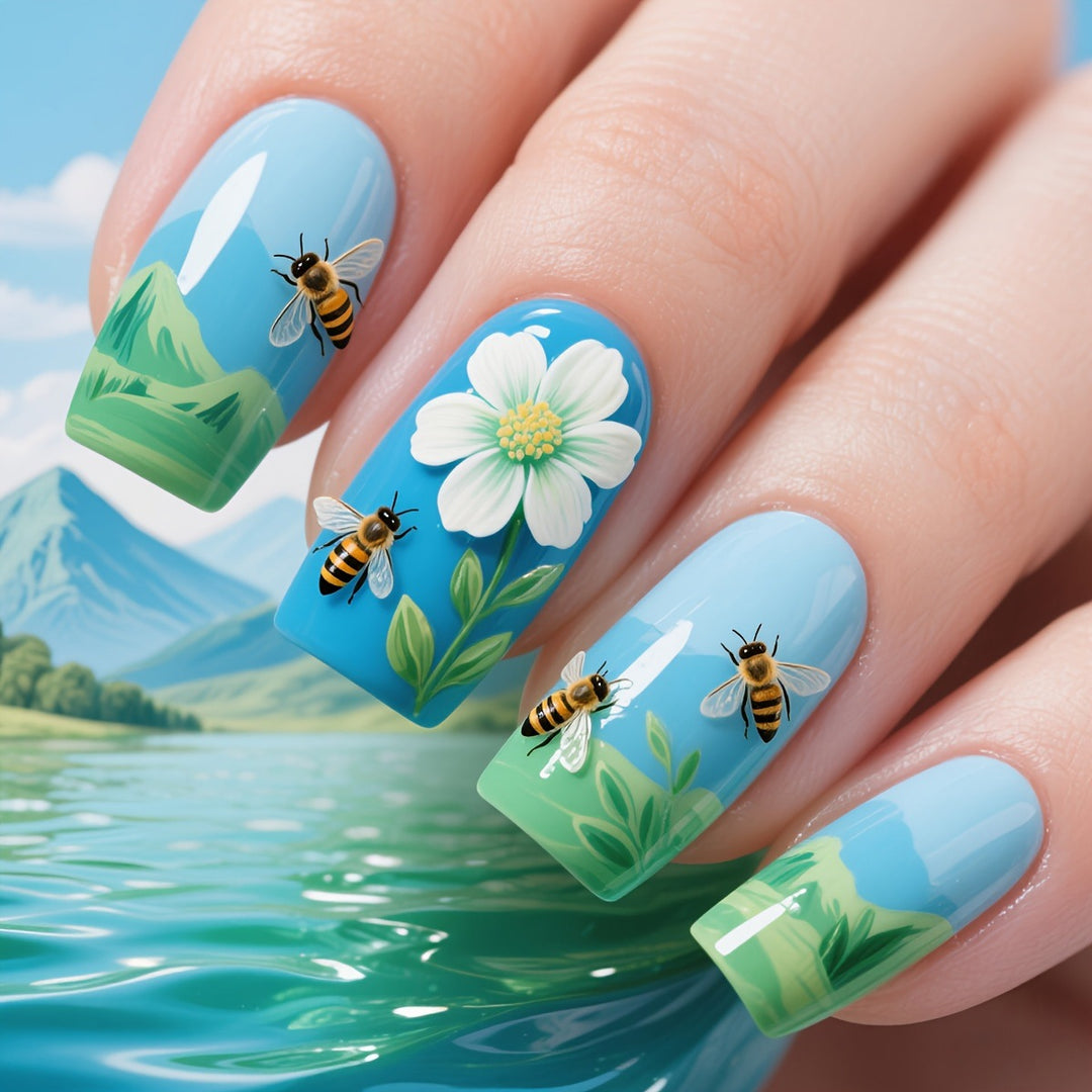Nature-Inspired 3D Nail Art Kalsten