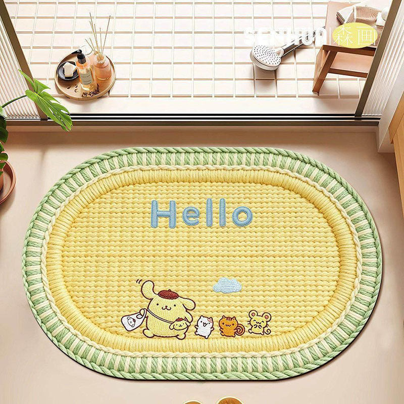 Decorative Bunny-Themed Bath Mat