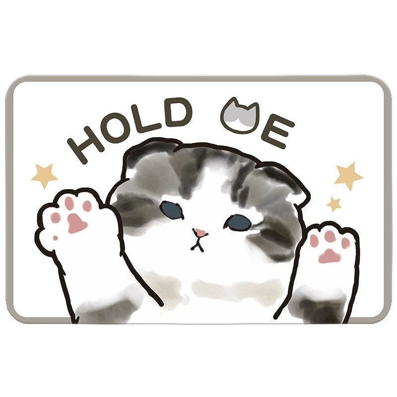 Cute Cat-Themed Plush Bath Mat