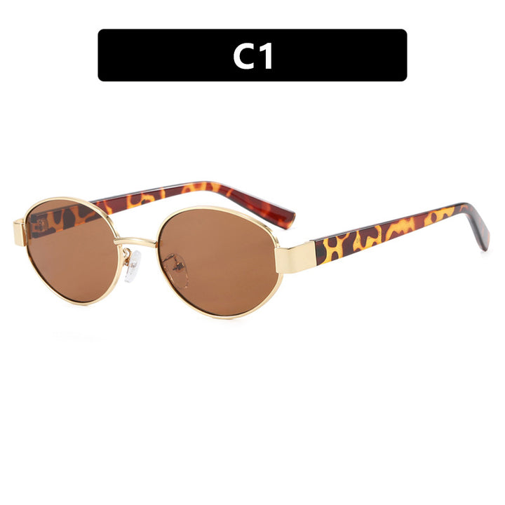 Ladies fashionable sunglasses with exclusive leopard print and elegant metal frame Kalsten