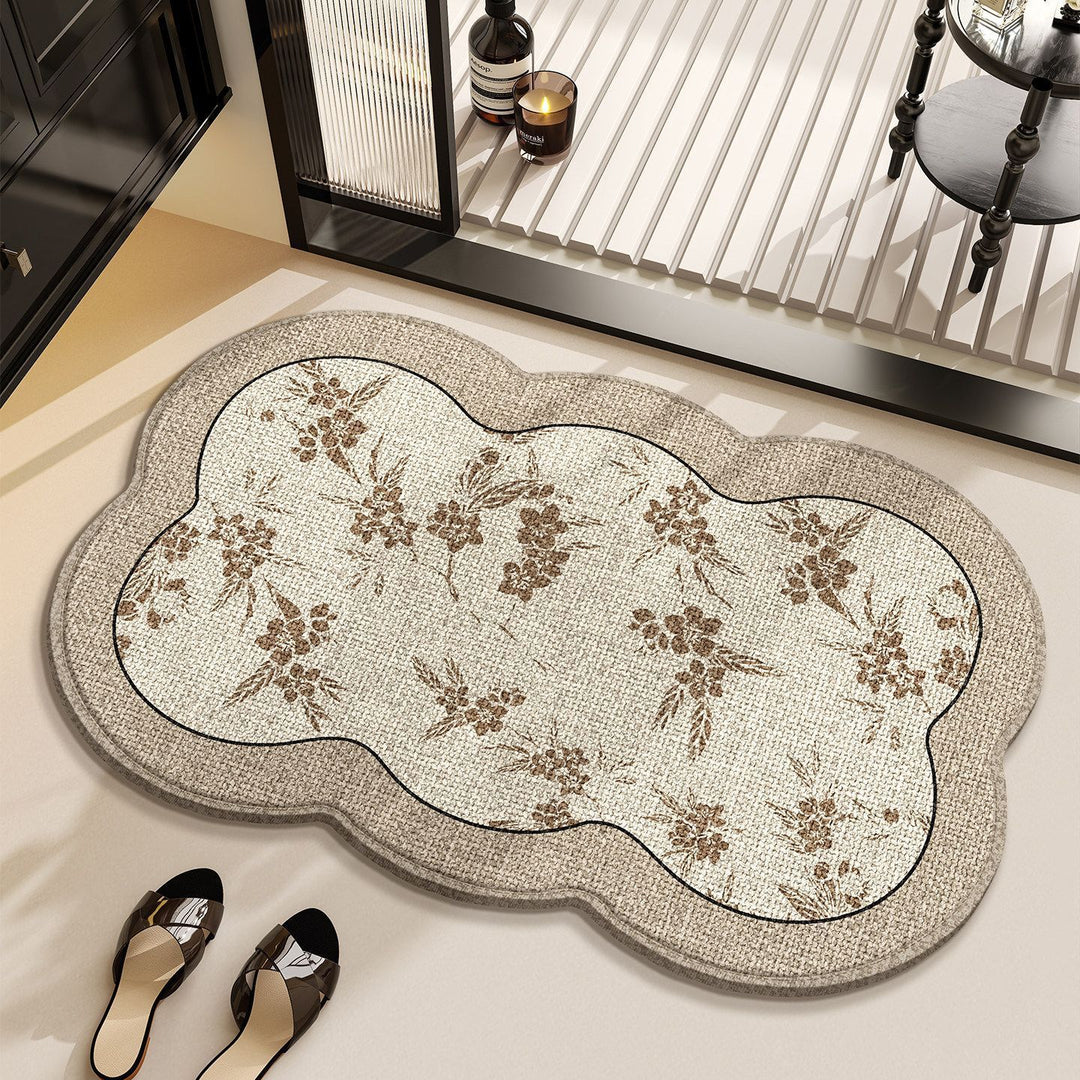 Floral Patterned Bathroom Rug