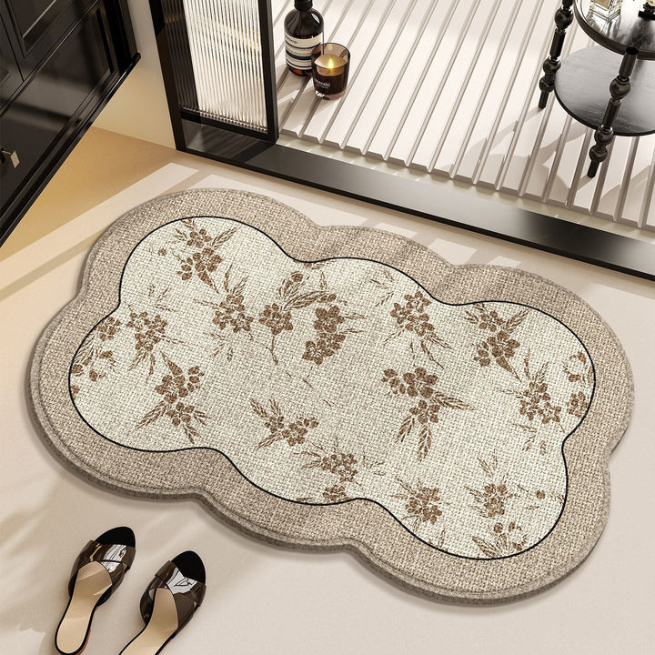 Floral Patterned Bathroom Rug