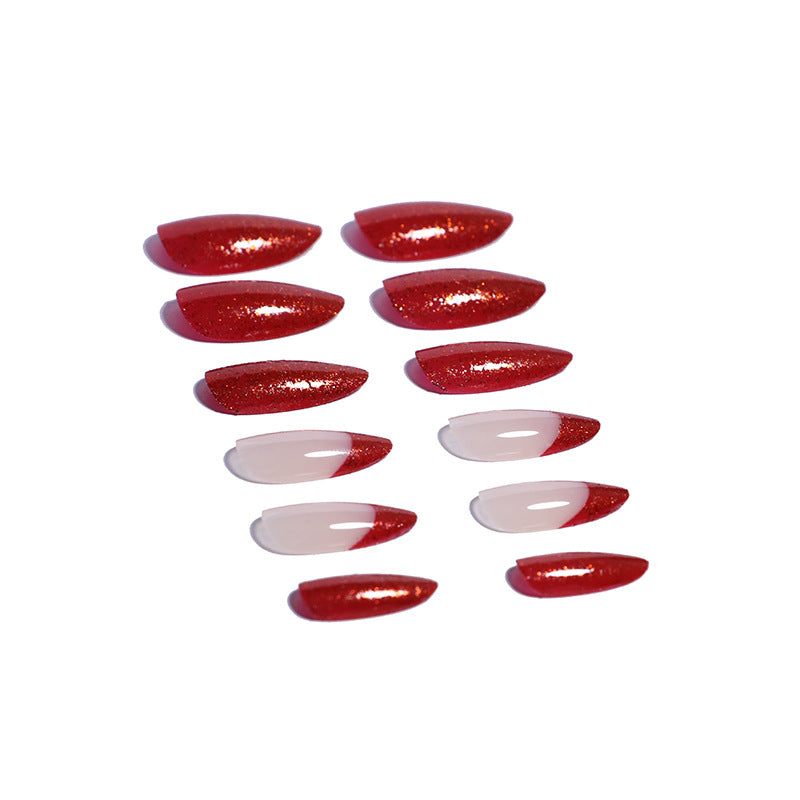 Glittery Stiletto Press-On Nail Tips Kalsten
