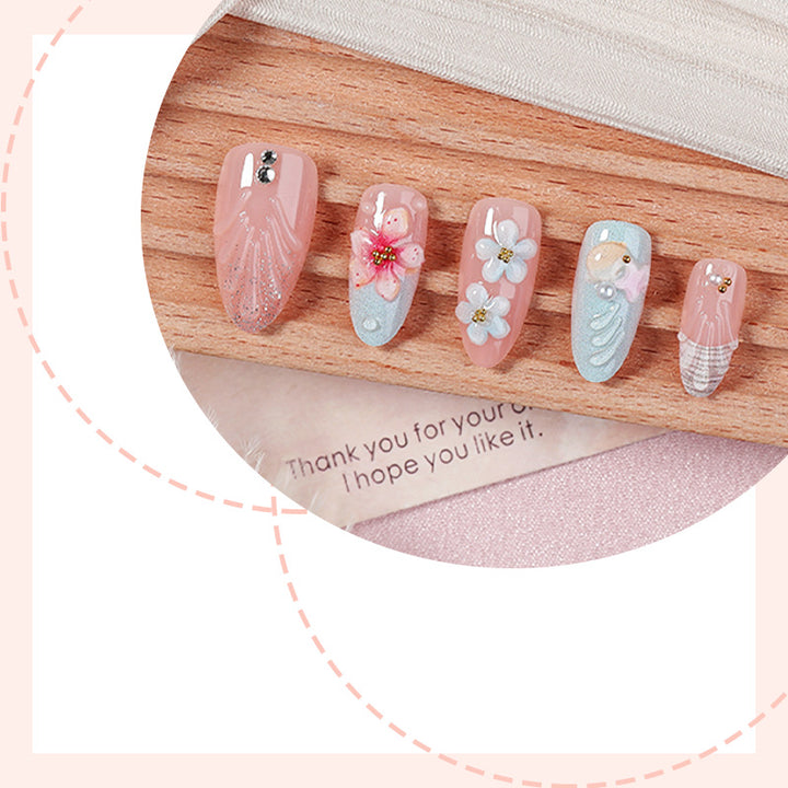 Artistic Ocean-Themed Press-On Nail Set kalsten