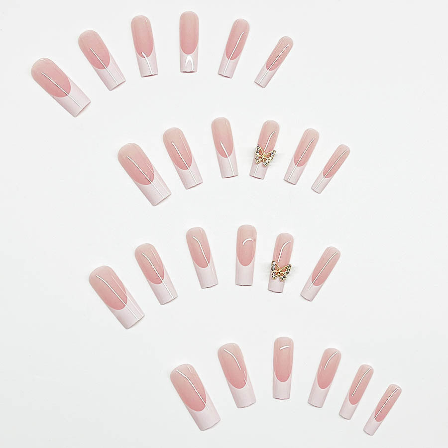 Elegant artificial nail set with butterfly accents Kalsten