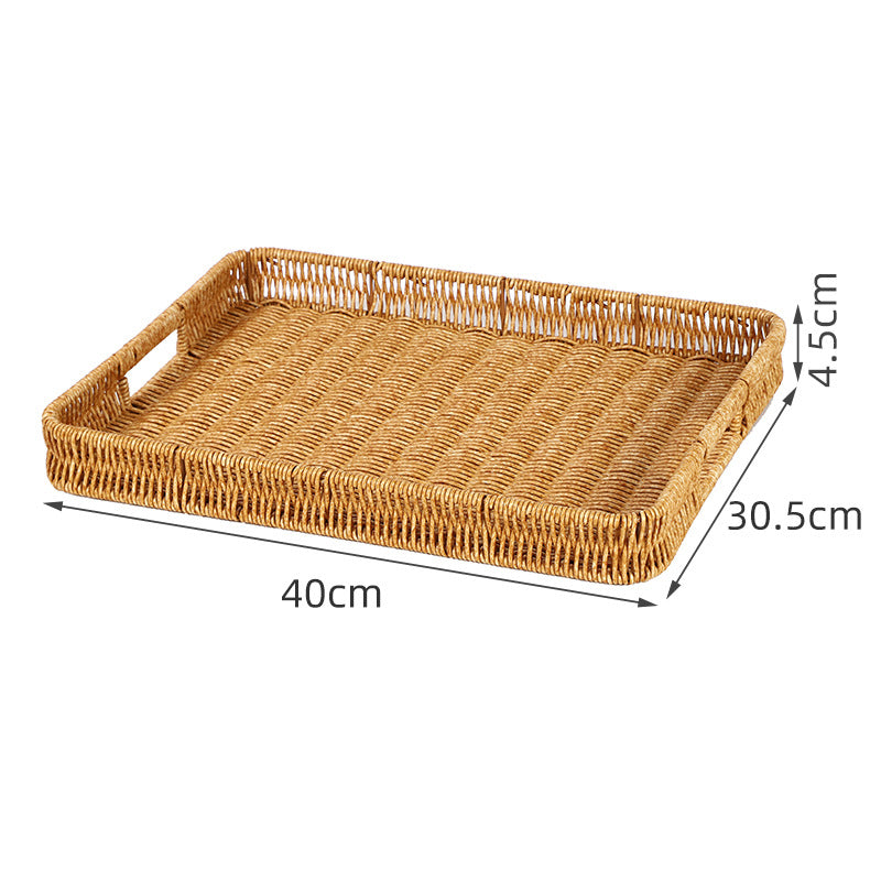 Round Artisan Woven Serving Tray Kalsten