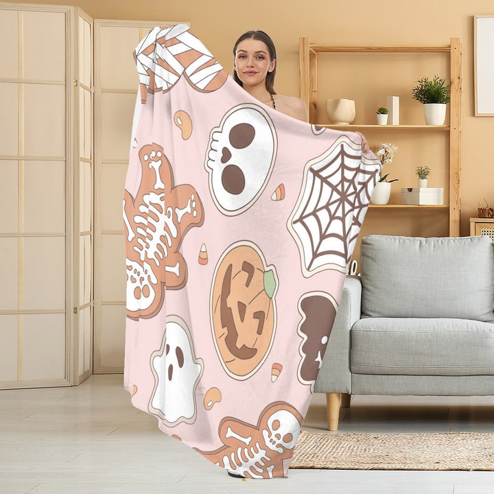 Cozy Halloween-Themed Fleece Blanket