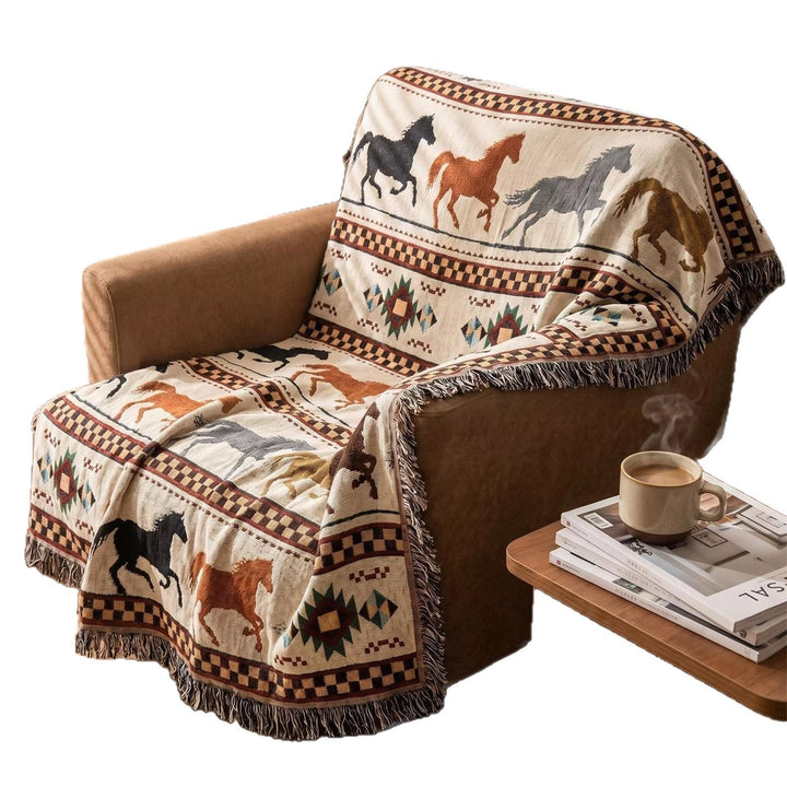 Rustic Equine Themed Throw Blanket