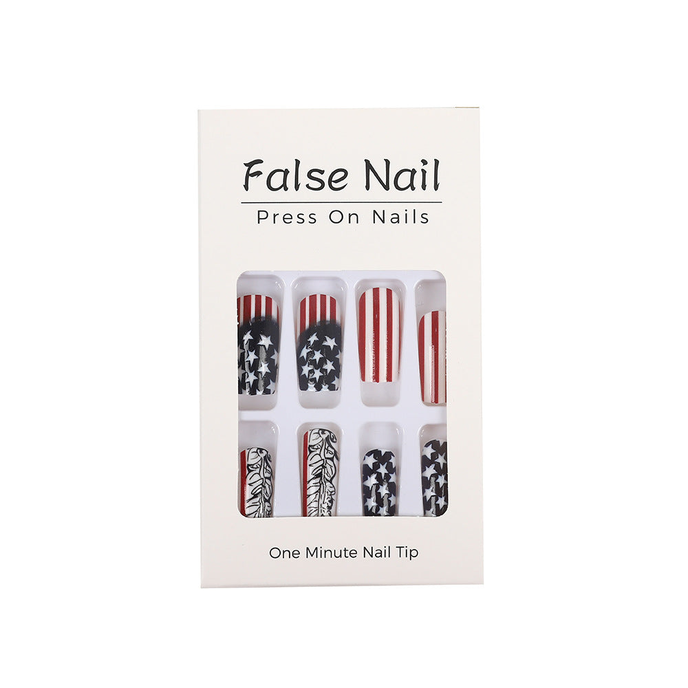 Creative artificial nails with patriotic design Kalsten