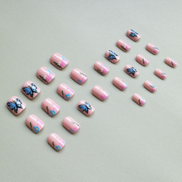 Artistic Floral and Butterfly Nail Art Set