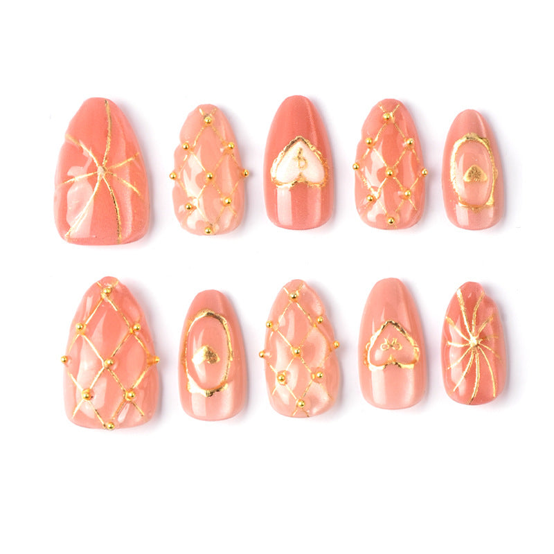 Artistic Nail Art Set with Gold Accents Kalsten