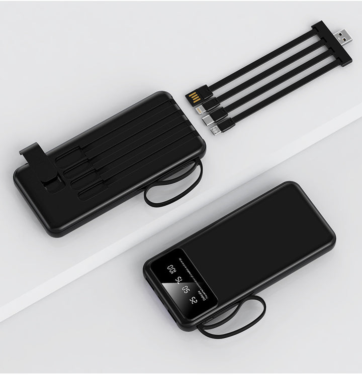 Multifunctional power bank with integrated charging cables Kalsten