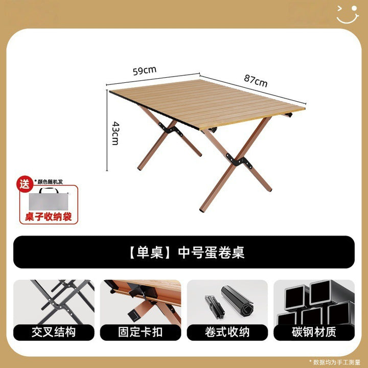 Women Folding Camping Table with Sturdy Wood Design Kalsten