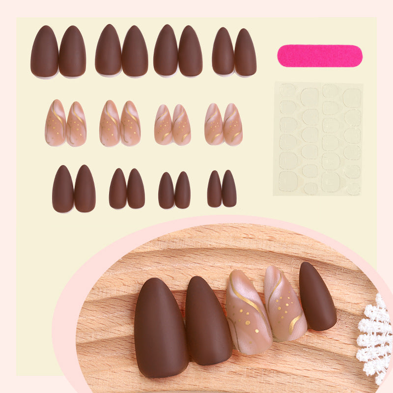 Premium Press-On Nail Art Set with Elegant Matte and Glossy Finish Kalsten