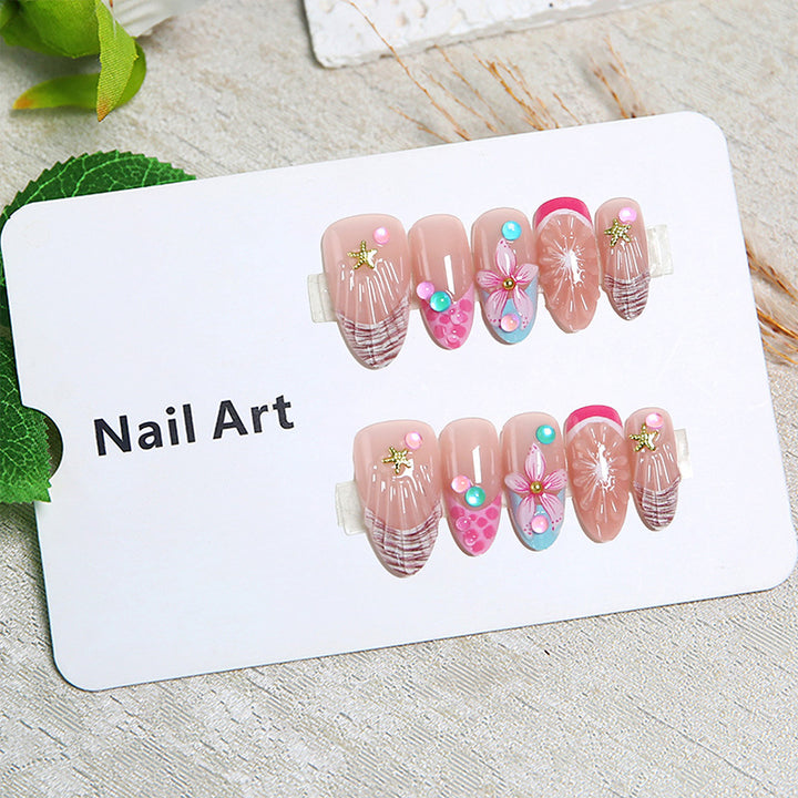 Artificial nails with colorful decorations Kalsten
