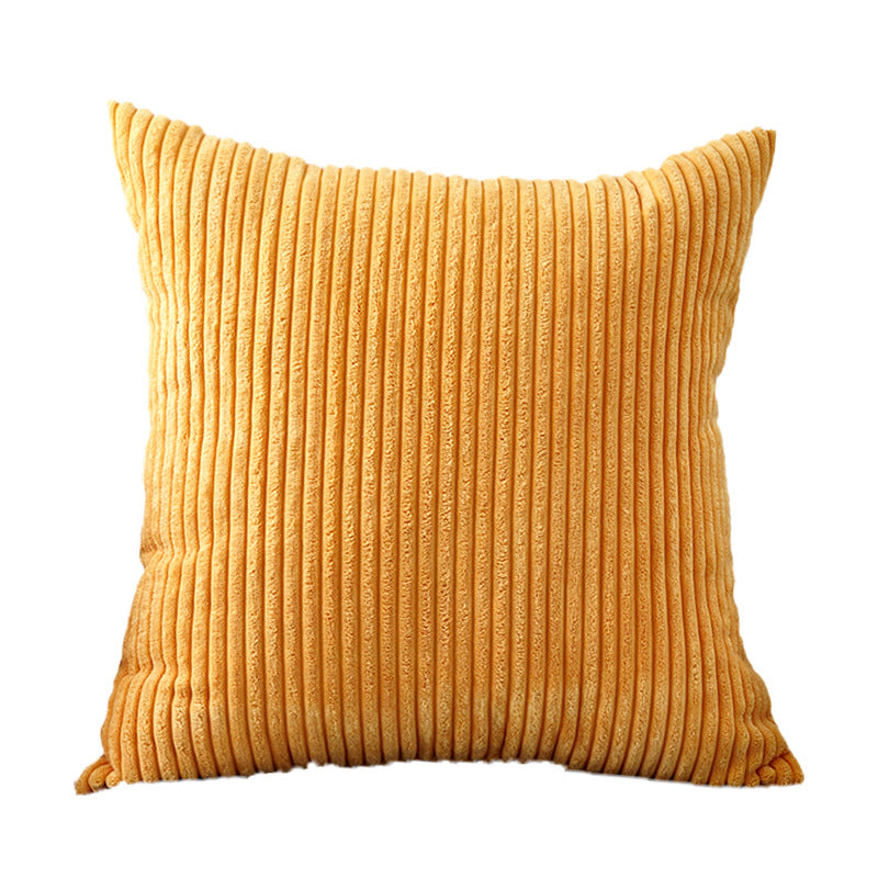Square corduroy look decorative cushion cover with distinctive longitudinal ribbing, soft velvet finish and concealed zipper Kalsten