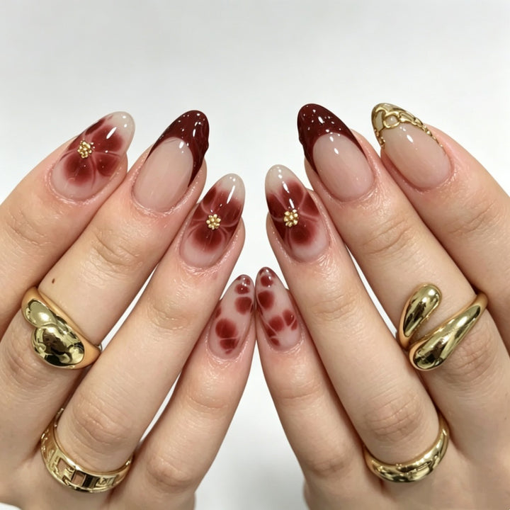 Artistic Floral Gel Nail Art