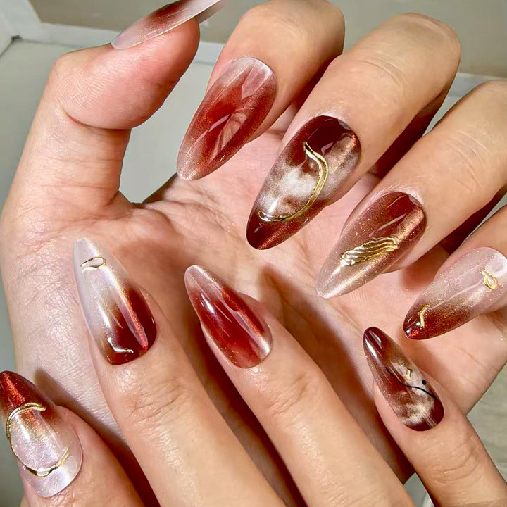 Elegant Ornamented Press-On Nail Set Kalsten