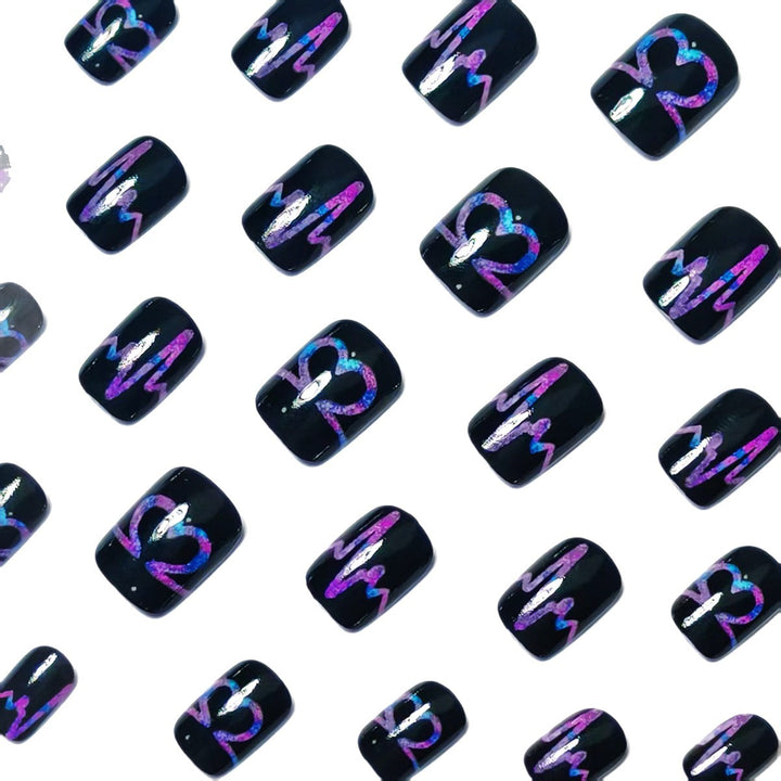 Artificial nail set with heart and EKG motif Kalsten