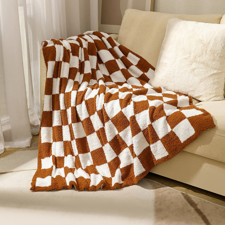 Cozy Checkerboard Fleece Blanket
