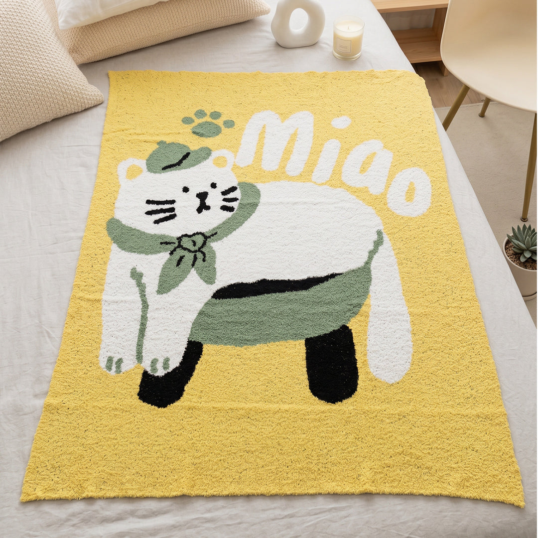 Cozy Cartoon Cat Blanket