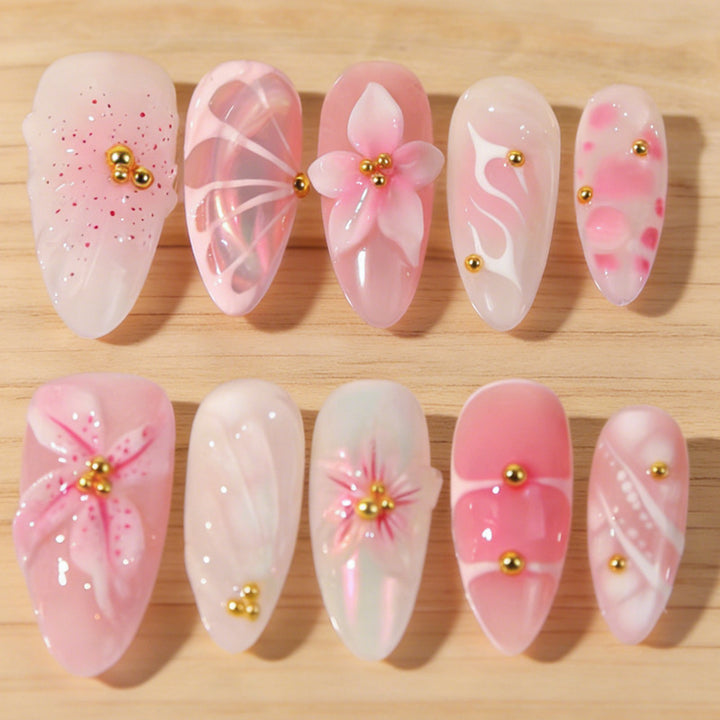 Floral Design Press-On Nails Kalsten