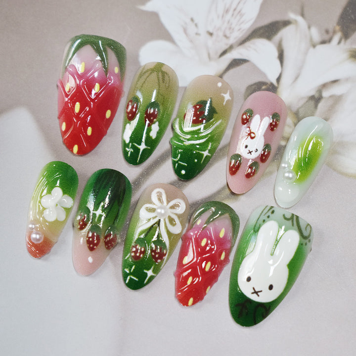 Creative Strawberry-Themed Press-On Nails Kalsten