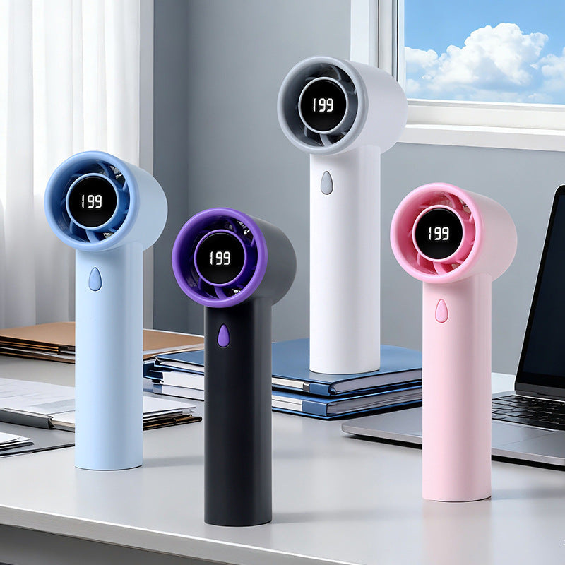 Unisex Portable Hand Fan with Digital Speed Display Kalsten