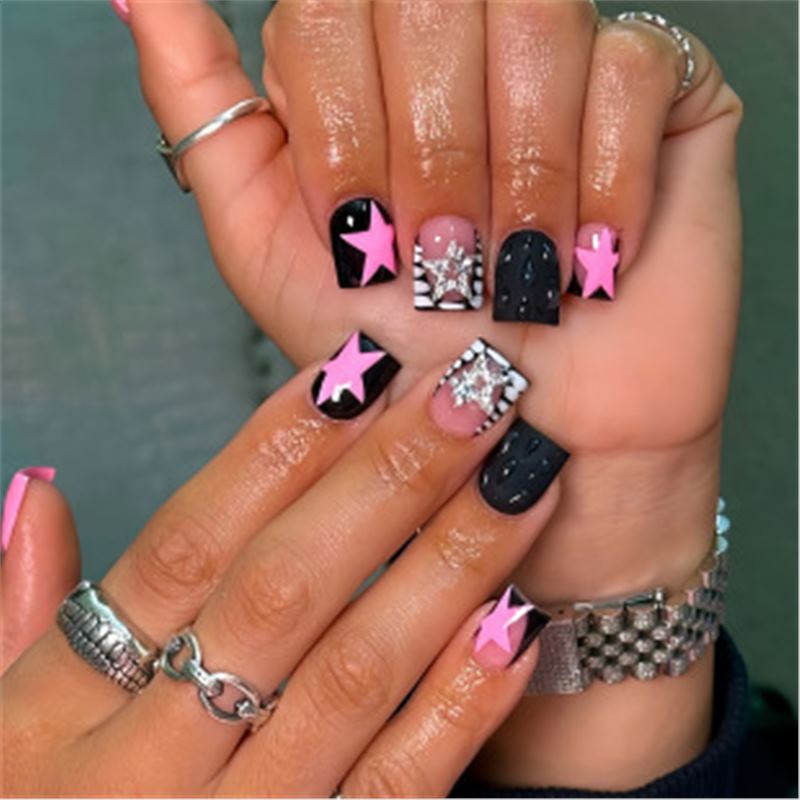 Artistic Press-On Nail Set with Premium Embellishments Kalsten